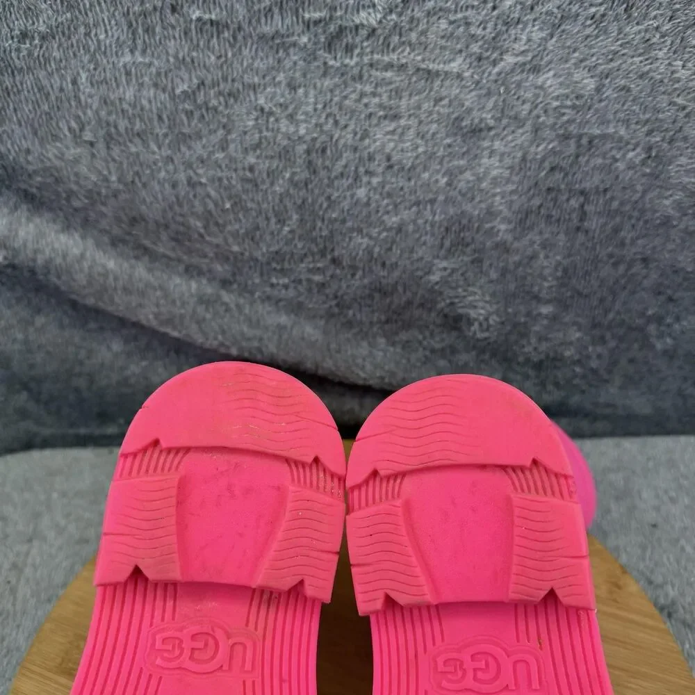 UGG Rain Boots Girls Size 3 Pink Rubber Waterproof Pull On Ankle FW1022L